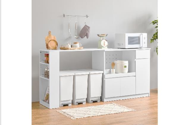 R1237) ニトリ バーカウンター マルチ2 80BC WH カウンターチェア2脚