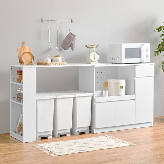 伸縮キッチンカウンター (幅104~178cm WH) 1枚目画像