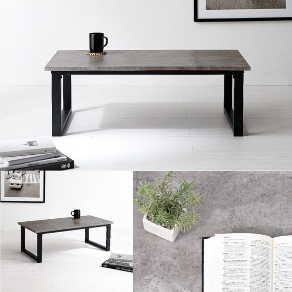 センターテーブル (コンクリート柄 GY) 2枚目画像