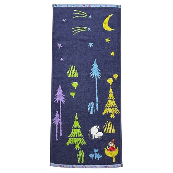 MOOMIN ムーミンフェイスタオル(よるのおさんぽ)34×80 1枚目画像