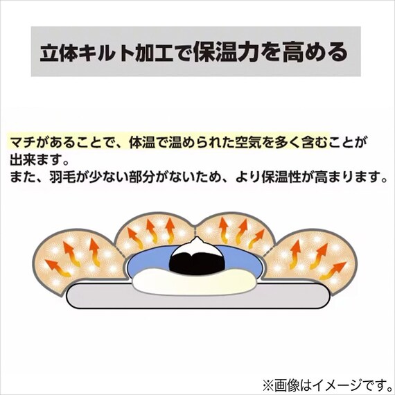 【日本製】ホワイトダックダウン93% 羽毛布団(ムーンシャンテン クイーン) 7枚目画像
