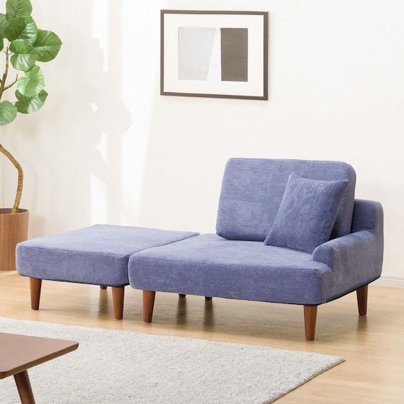 コンパクトカウチソファ 布張りタイプ (CE01 BL) 1枚目画像