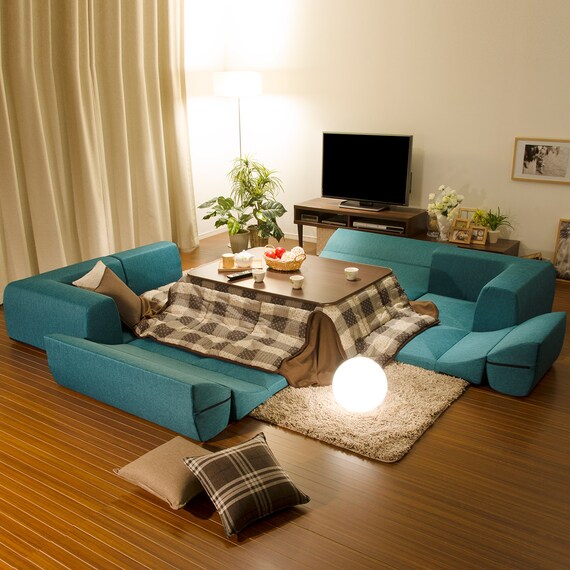 カバーリングローソファ3点セット (タスク BL) 8枚目画像