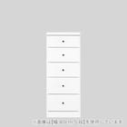 2.5cm刻みで幅が選べる隙間チェスト (幅40cm・5段 WH) 1枚目画像