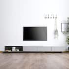 伸縮ローボード (幅179.5~300cm GY/BK) 1枚目画像