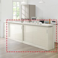 木目柄が美しい薄型キャビネット 引き戸