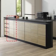 木目柄が美しい薄型スクエアキャビネット 扉1列 (幅38cm)