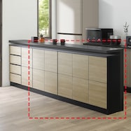 木目柄が美しい薄型スクエアキャビネット 扉