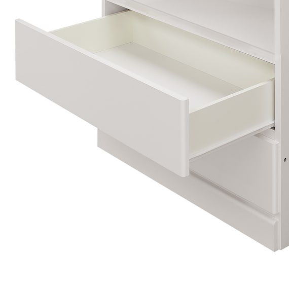 照明付きワードローブ ハンガー + 引出2杯 (幅77.5cm WH) 2枚目画像