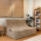 2人掛けリラックスコンパクトソファ 布張りタイプ (コーデュロイ BE) 1枚目画像