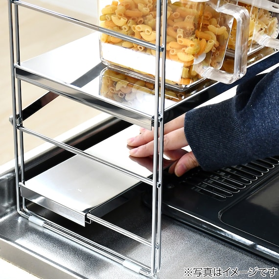 コンロ奥多機能ラック(3段 幅65cm) 8枚目画像
