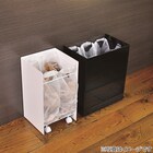 レジ袋ダストボックスキャスター付き(2分別 ブラック) 4枚目画像