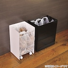 レジ袋ダストボックスキャスター付き(3分別 ホワイト) 4枚目画像