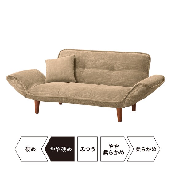 2人掛けコンパクトカウチソファ 布張りタイプ (ヴィンテージ BE 