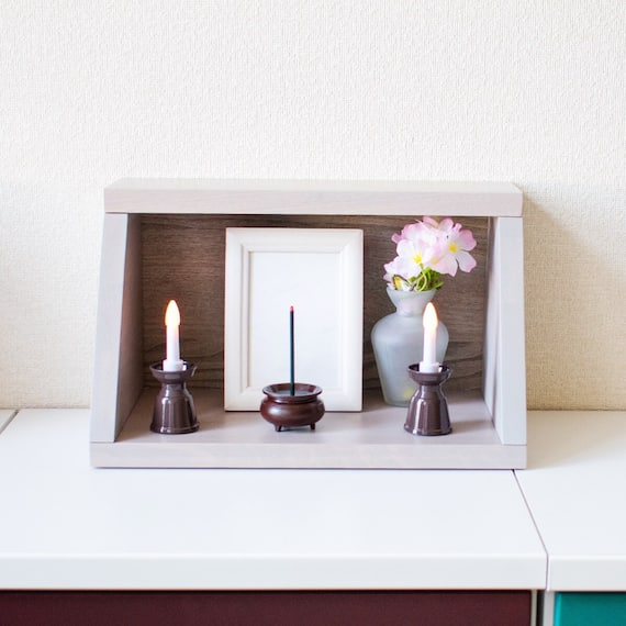 ホワイトオーク材コンパクト仏壇(GY) 1枚目画像