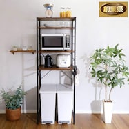 ヴィンテージテイストのゴミ箱上レンジラック【期間限定価格:8/8~9/24まで】