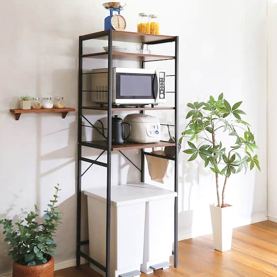 ヴィンテージテイストのゴミ箱上レンジラック (WAL) 11枚目画像