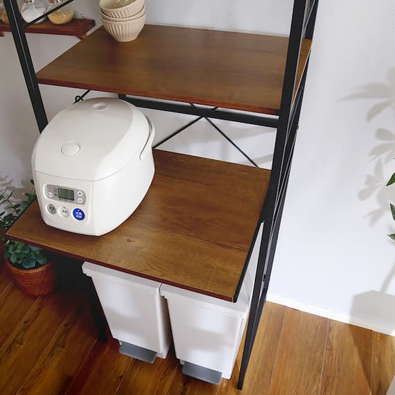 ヴィンテージテイストのゴミ箱上レンジラック (WAL) 12枚目画像