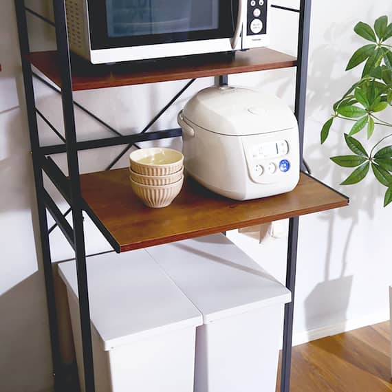 ヴィンテージテイストのゴミ箱上レンジラック (WAL) 13枚目画像