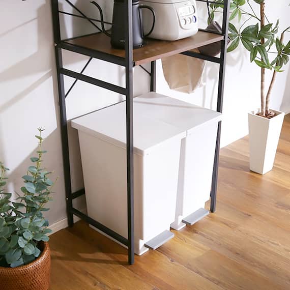 ヴィンテージテイストのゴミ箱上レンジラック (WAL) 15枚目画像