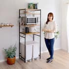 ヴィンテージテイストのゴミ箱上レンジラック (NA) 12枚目画像