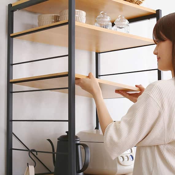 ヴィンテージテイストのゴミ箱上レンジラック (NA) 17枚目画像