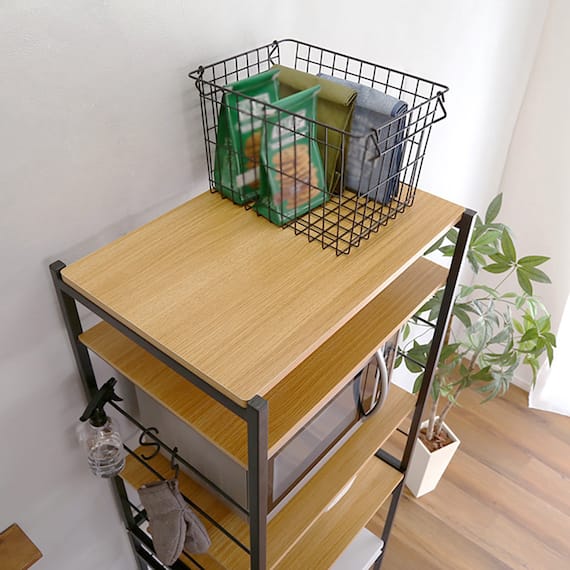 ヴィンテージテイストのゴミ箱上レンジラック (NA) 19枚目画像