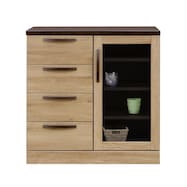 シンプル木目調デザインサイドボード80cm