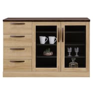 シンプル木目調デザインサイドボード120cm