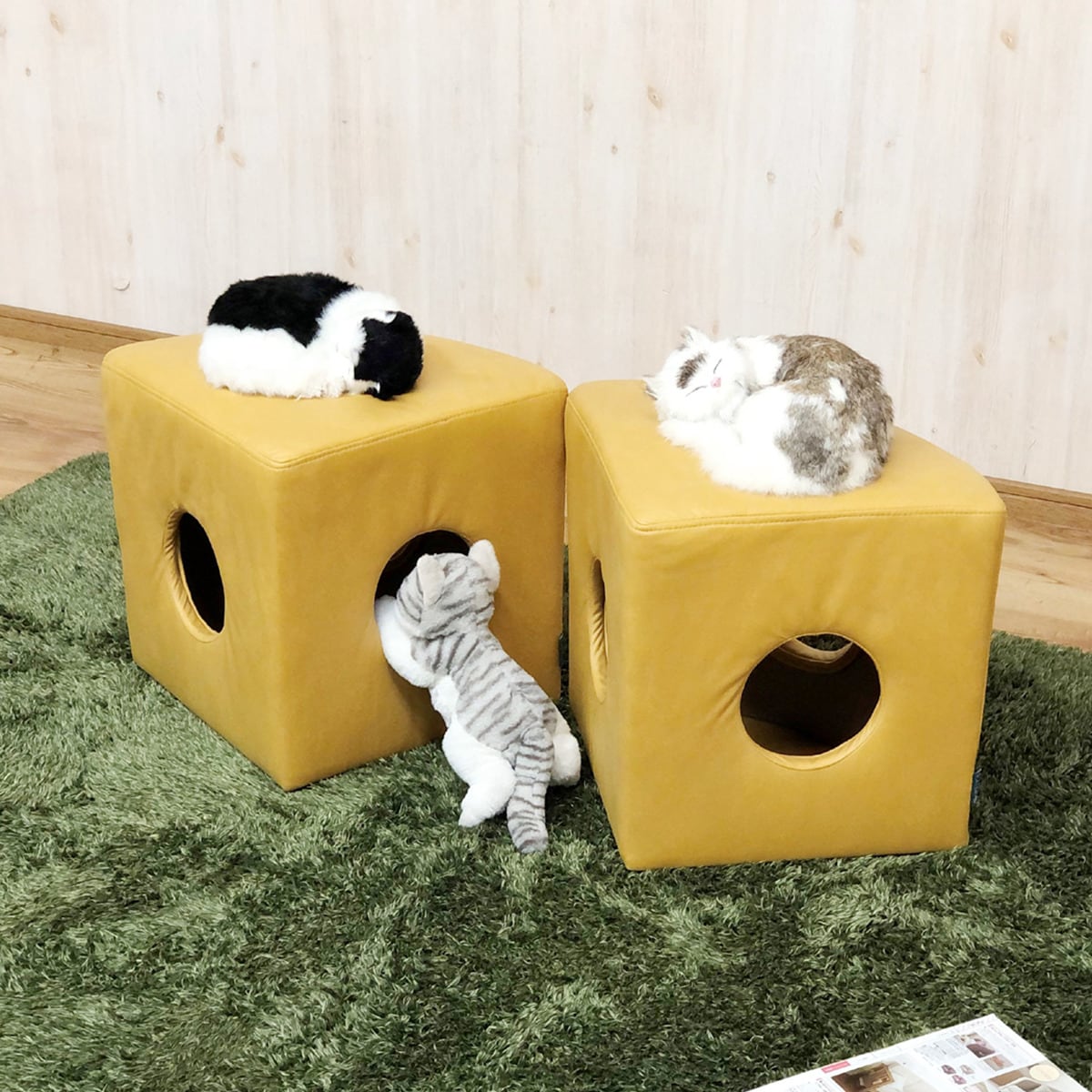 ニトリ　編み込みスツール　2個セット 引っかきキズに強いネコちゃんの秘密基地ハイタイプスツール2個