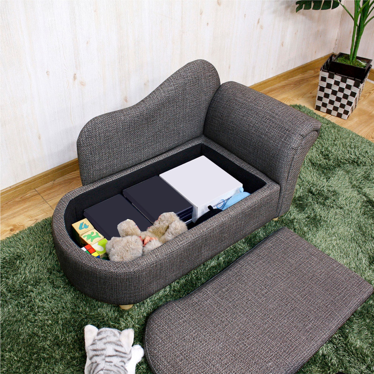引っかきキズに強い収納庫付きペットソファ (GY) | ニトリネット【公式