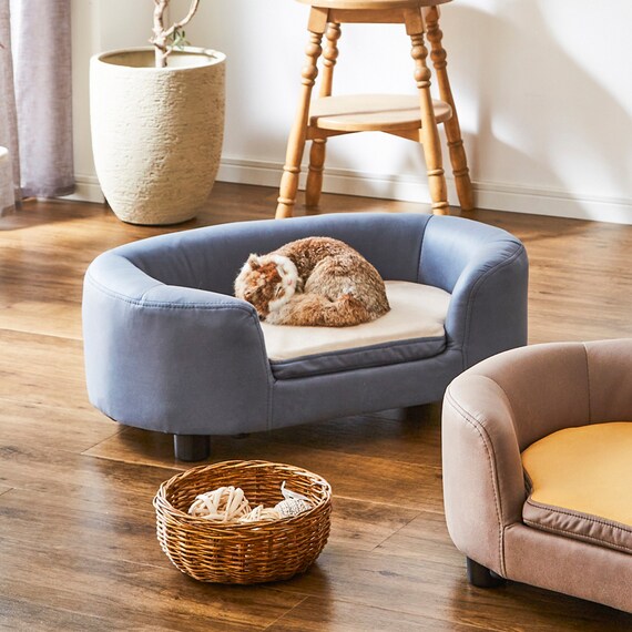 引っかきキズに強い座面リバーシブルタイプのペットソファ (BL) 1枚目画像