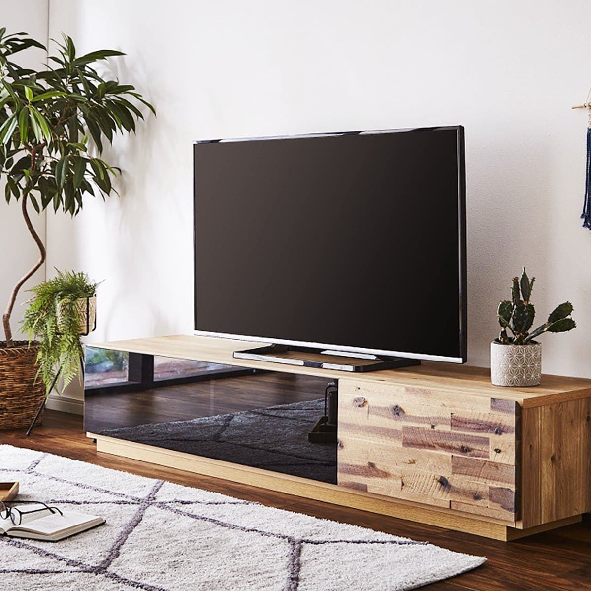 ニトリ ローボード 幅150 スライド扉 引き出し テレビ台 リビング