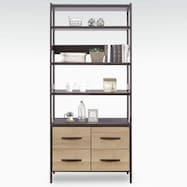 シンプル木目調デザインマルチサイドボード80cm