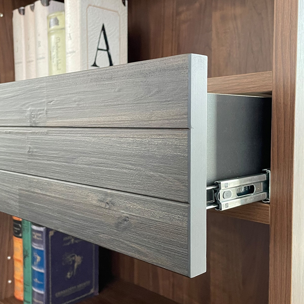 ニトリ　本棚•収納棚 ニトリ 本棚(カゼラ90 LBR) 引き出し付き 書棚 ラック シェルフ