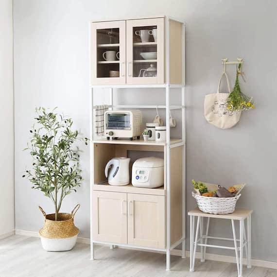 ナチュラルテイストのスリム食器棚 (WW) 1枚目画像