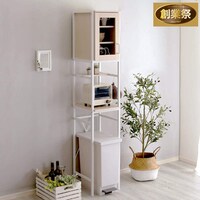 ナチュラルテイストのごみ箱上ラック すきま収納タイプ(WW)