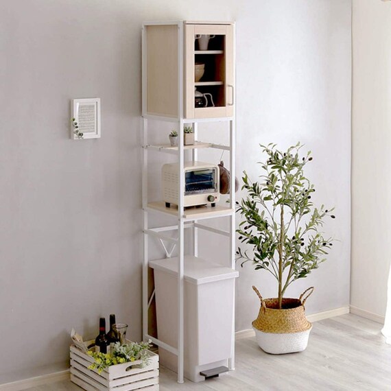 ナチュラルテイストのごみ箱上ラック すきま収納タイプ(WW) 1枚目画像