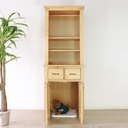温かみある木製のトイレ収納付ラック