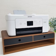 曲げ木の職人技が美しい、天然木の引き出し付きプリンター台