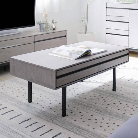 シンプルセンターテーブル (幅100cm GY) 1枚目画像