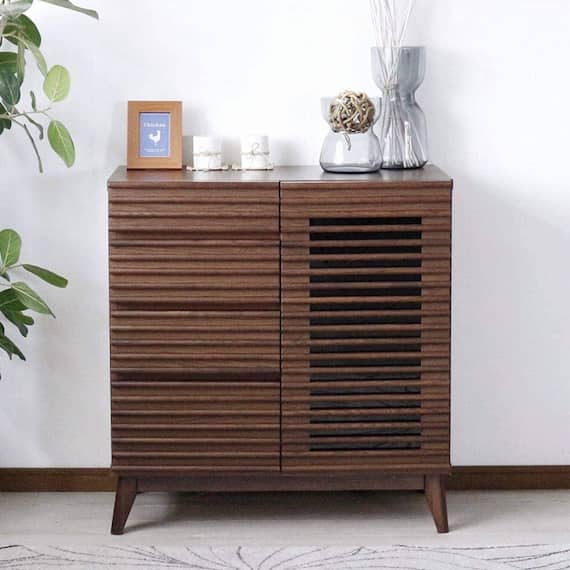 天然木の飾りが魅力のサイドボード (80 WAL) 1枚目画像