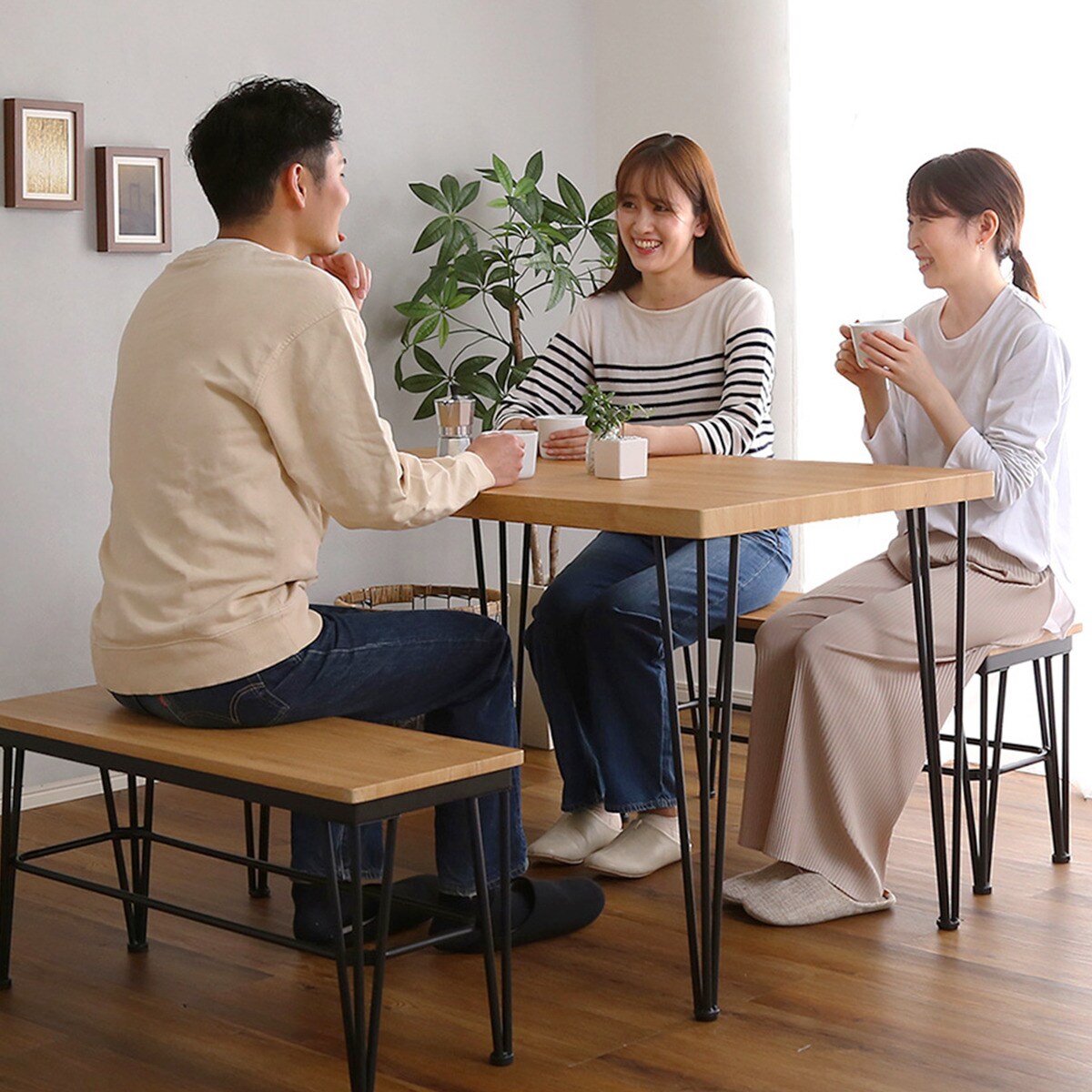 ヴィンテージ ダイニングテーブル3点セット (SBO)通販 | ニトリネット