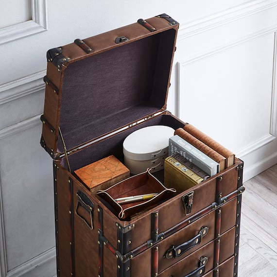 ヴィンテージボックスチェスト50H(BR) 3枚目画像