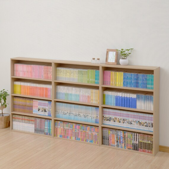 コミックラック 薄型4段(クラフト)2個セット 5枚目画像