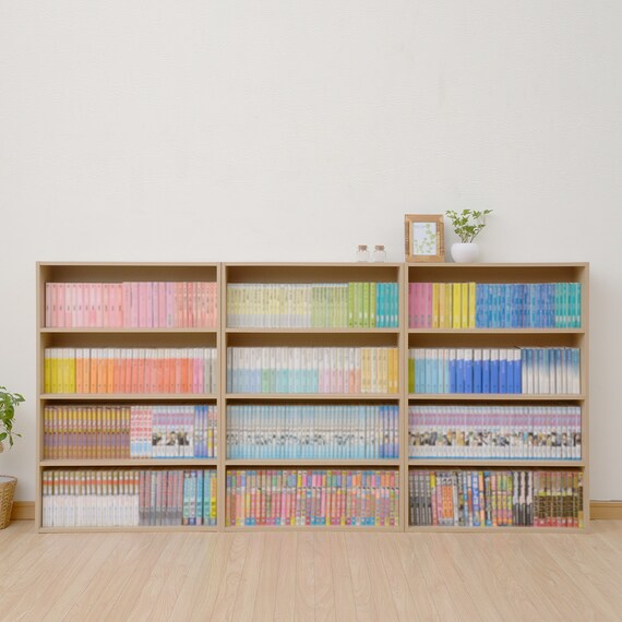 コミックラック 薄型4段(クラフト)2個セット 6枚目画像