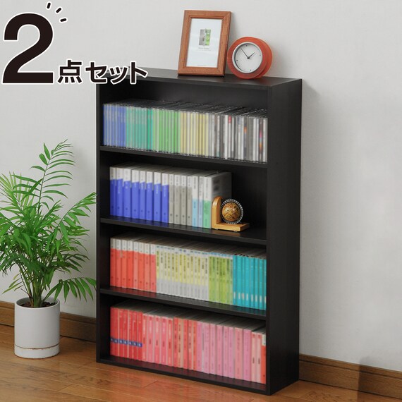 コミックラック 薄型4段(DBR)2個セット 1枚目画像