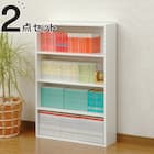 コミックラック 薄型4段(WH)2個セット 1枚目画像