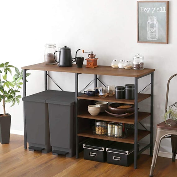 ヴィンテージごみ箱上キッチンカウンター(幅120cm WAL) 1枚目画像