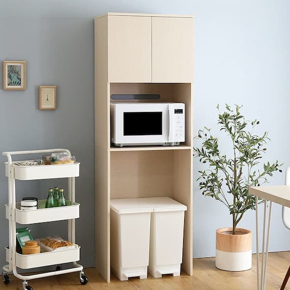 さわやかな木製ごみ箱上ラック (スリムタイプ WOK) 1枚目画像